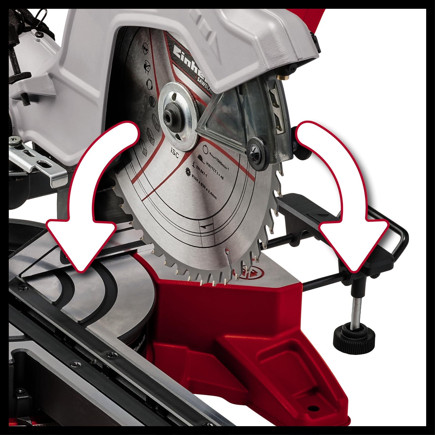 Einhell Zug-Kapp-Gehrungssäge TE-SM 10 L Dual (2.100 W, Ø 254 mm Sägeblatt, 305 mm Schnittbreite, 85 mm Schnitttiefe, Schnittlinienlaser, beidseitige Sägekopfneigung)