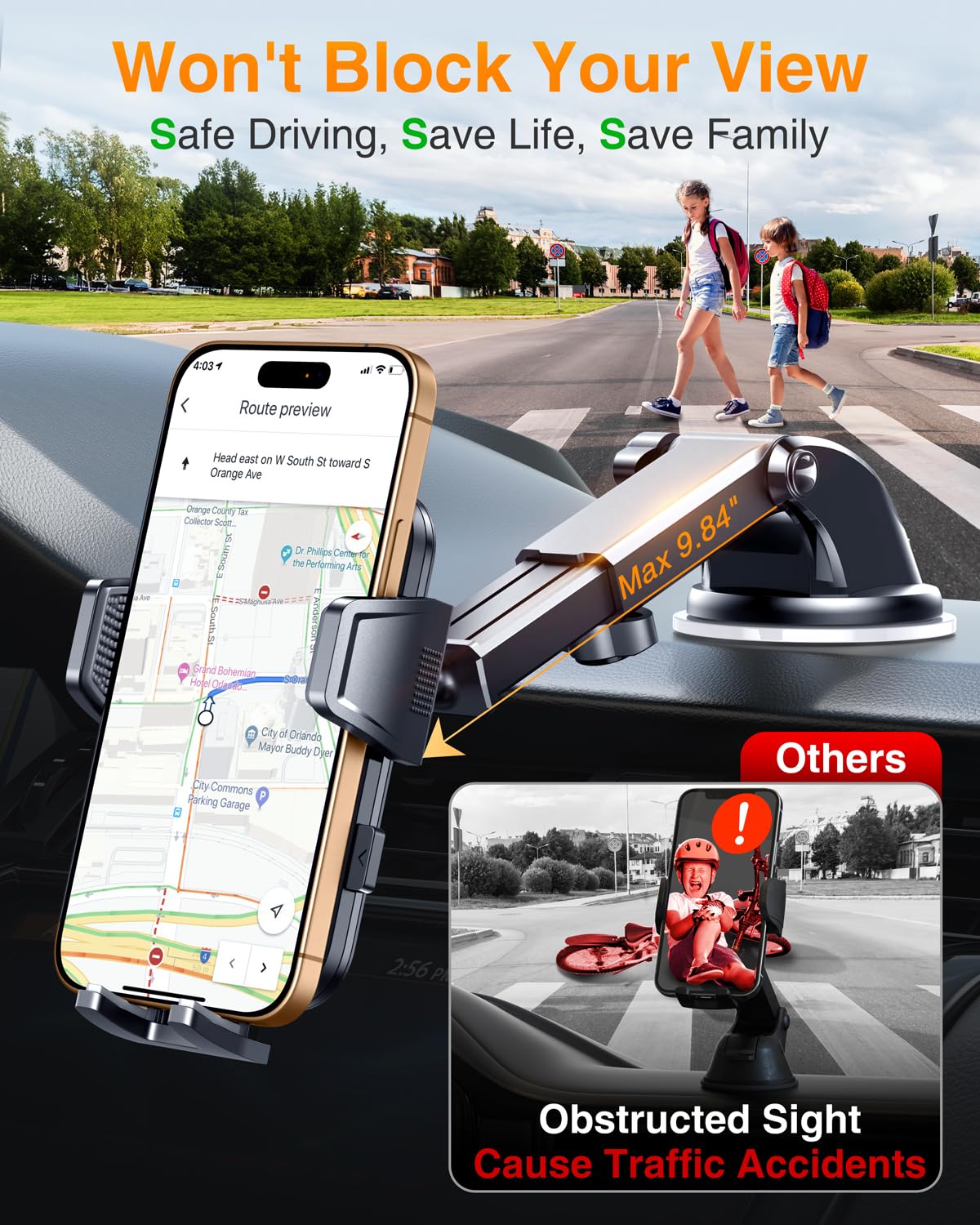 VANMASS 2025【True Militär-Klasse】 Handyhalterung Auto【Upgrade Super Saugnapf & Clip 】 4 in 1 Handy Halterung Auto Handyhalter Armaturenbrett Scheibe Lüftung Zubehör Kohlefaser Blue