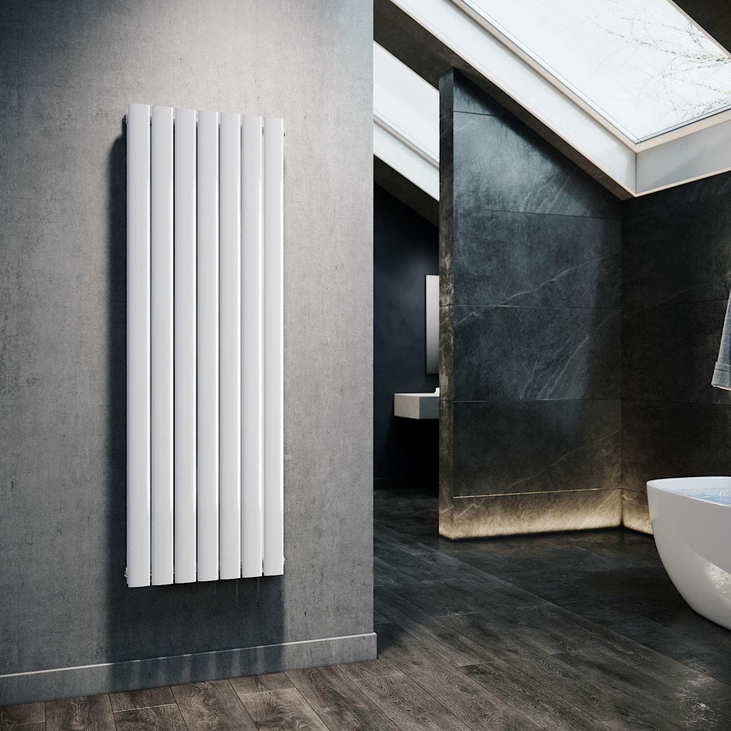 ELEGANT Design Flach Heizkörper 1600 x 539 mm Weiß Badheizkörper Doppellagig Heizkoerper Vertikal Paneelheizkörper