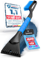 Lyvanas Eiskratzer Auto mit Besen TESTSIEGER 2025* - Ergonomischer Profi Schneebesen Auto schnell & stark - Langlebiger & schonender Scheibenkratzer Auto lang & vielseitig - stabiler Schnee Auto Besen