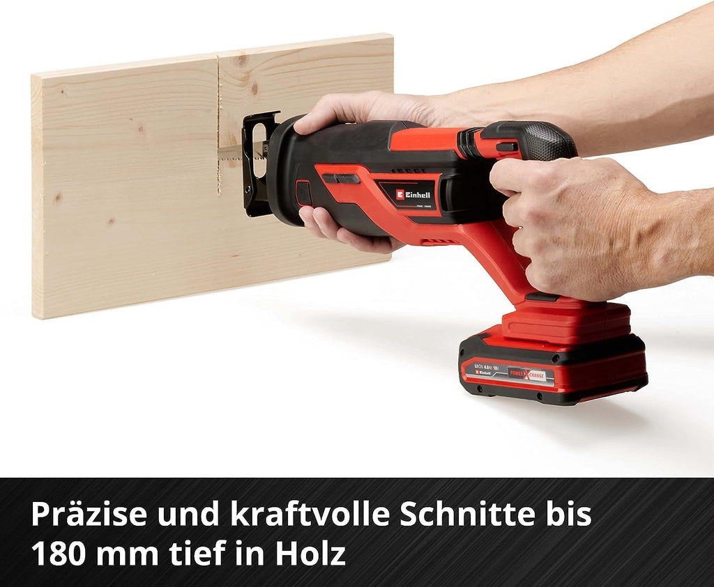 Einhell Akku-Universalsäge TE-AP 18/26 Li-Solo Power X-Change (Li-Ion, 18V, 26 mm Hubhöhe, 18 cm Schnitttiefe in Holz, inkl. Sägeblatt, Lieferung ohne Akku & Ladegerät)