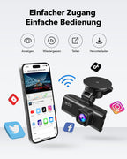 REDTIGER Dashcam 4K FrontUndHeck UltraWeitwinkel STARVIS2 GPSWiFi AutofahrerPremium