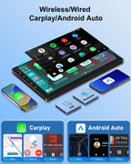 NHOPEEW 7 Zoll 2 + 64G Android Autoradio für VW Passat b6 b7 Golf 5 6 Jetta T5 EOS Polo Touran Seat Sharan - Unterstützung Drahtlos Carplay & Android Auto WiFi GPS FM RDS Mirror Link + Rückfahrkamera