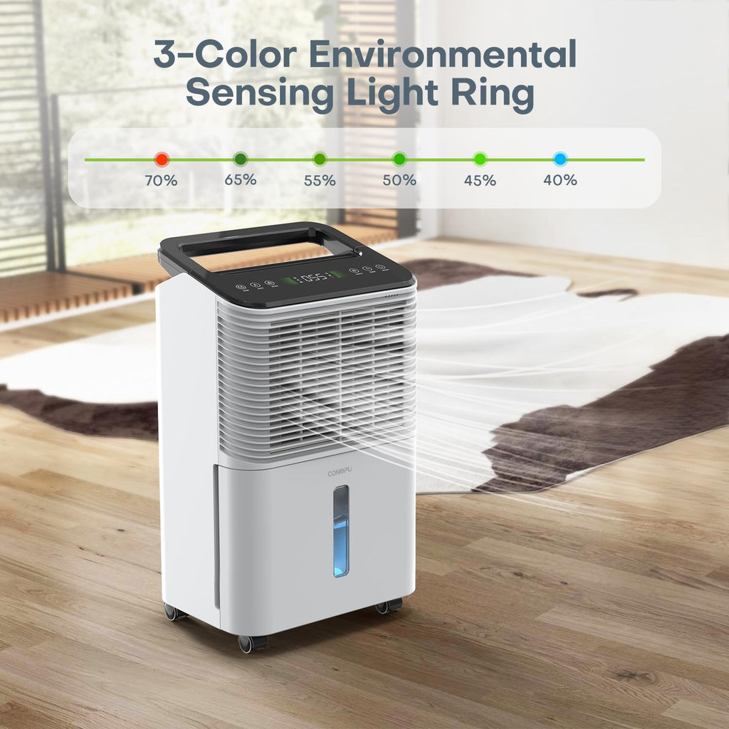CONOPUPlus Luftentfeuchter 16L/Tag, Ultra-leiser Luftentfeuchter Elektrisch, Intelligentes Zentralsteuerungs, AUTO Modus, Feuchtigkeitsanzeige Licht, 24H Timer, Raumentfeuchter, Mehr Effizient