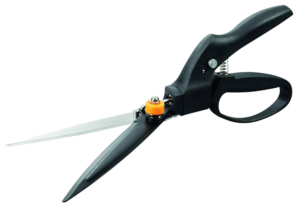 Fiskars Rasenkantenschere GS40, Einstellbarer Schneidewinkel (180°), Länge: 35,5 cm, Stahl/Kunststoff, Schwarz/Orange, SmartFit, 1023632