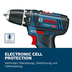 Bosch Professional 12V System Akku Bohrschrauber GSR 12V-15 (inkl. 39 tlg. Zubehörset, 2.0Ah Akku, 4.0Ah Akku, Ladegerät GAL 12V-20, Werkzeugtasche)