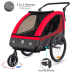Tiggo VS 2 in 1 Kinderanhänger Fahrradanhänger Anhänger mit Buggy Set + Federung 60302 (ROT)