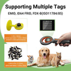 Tera Pet Mikrochip Lesegerät Scanner: Großes TFT-Display Wiederaufladbare 1800mAh Batterie RFID Tragbarer Tierchip ID Scanner Wiederaufladbarer Pet Katze Tag Scanner für ISO 11784/11785 FDX-B EMID H02