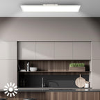 BRILONER - LED Deckenleuchte Effizienzklasse A, ca. 50.000h Licht, 12,6W, 2860lm, Fernbedienung, dimmbar, warmweiß bis kaltweiß, LED Lampe, LED Panel, Wohnzimmerlampe, Deckenlampe, 100x25x6 cm, Weiß
