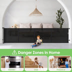 Treppenschutzgitter Türschutzgitter Ausziehbar 0-500 cm,Baby Absperrgitter Schutzgitter Treppe für Kinder,Katzen und Hunde,Geeignet für Innen Außenbereich (500cm/grau)