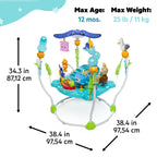 Bright Starts, Disney Baby, Findet Nemo Spring- und Spielcenter mit Spielstation mit Lichtern und Musik, 13 Aktivität Spielzeug, 360° drehender Sitz, höhenverstellbares, Kinder ab 6 Monaten
