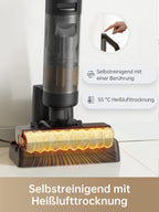 dreame H12 Pro Nass Trockensauger kabellos Kantenreinigungsbürste,Selbstreinigungsfunktion,Schmutzerkennung,LED-Display,Laufzeit bis zu 35min,900mL Wassertank für Hartböden,Tierhaare,HHR25A,Schwarz