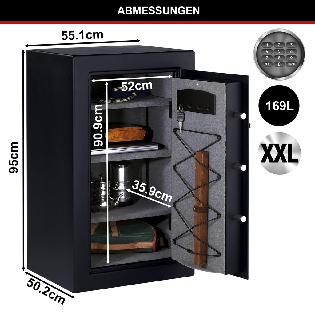 Master Lock Hoch Sicherheit Tresor, Hohe Kapazität, elektronische Kombination, 169 L, 95 x 55.1 x 50.2 cm