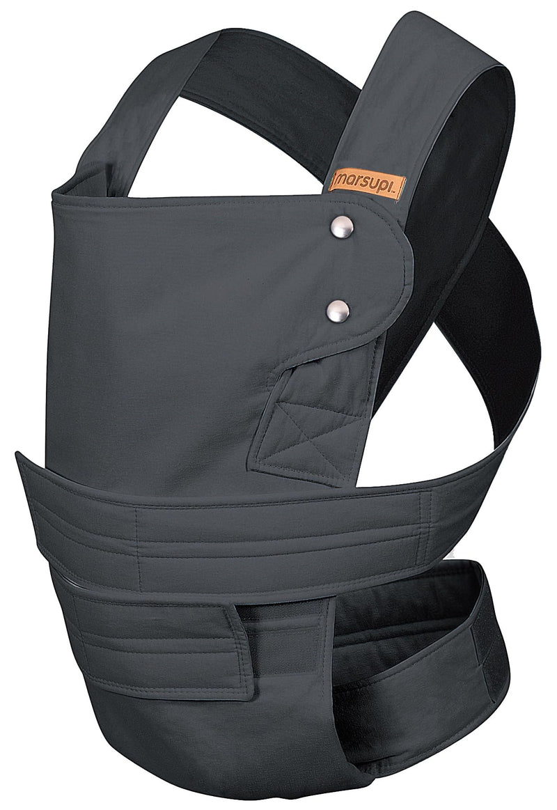 marsupi Classic Babytrage - Neugeborene von der Geburt bis zu 15 kg - Baby Erstaustattung - Klett-Verschluss - Leicht und Kompakt - Grey XL