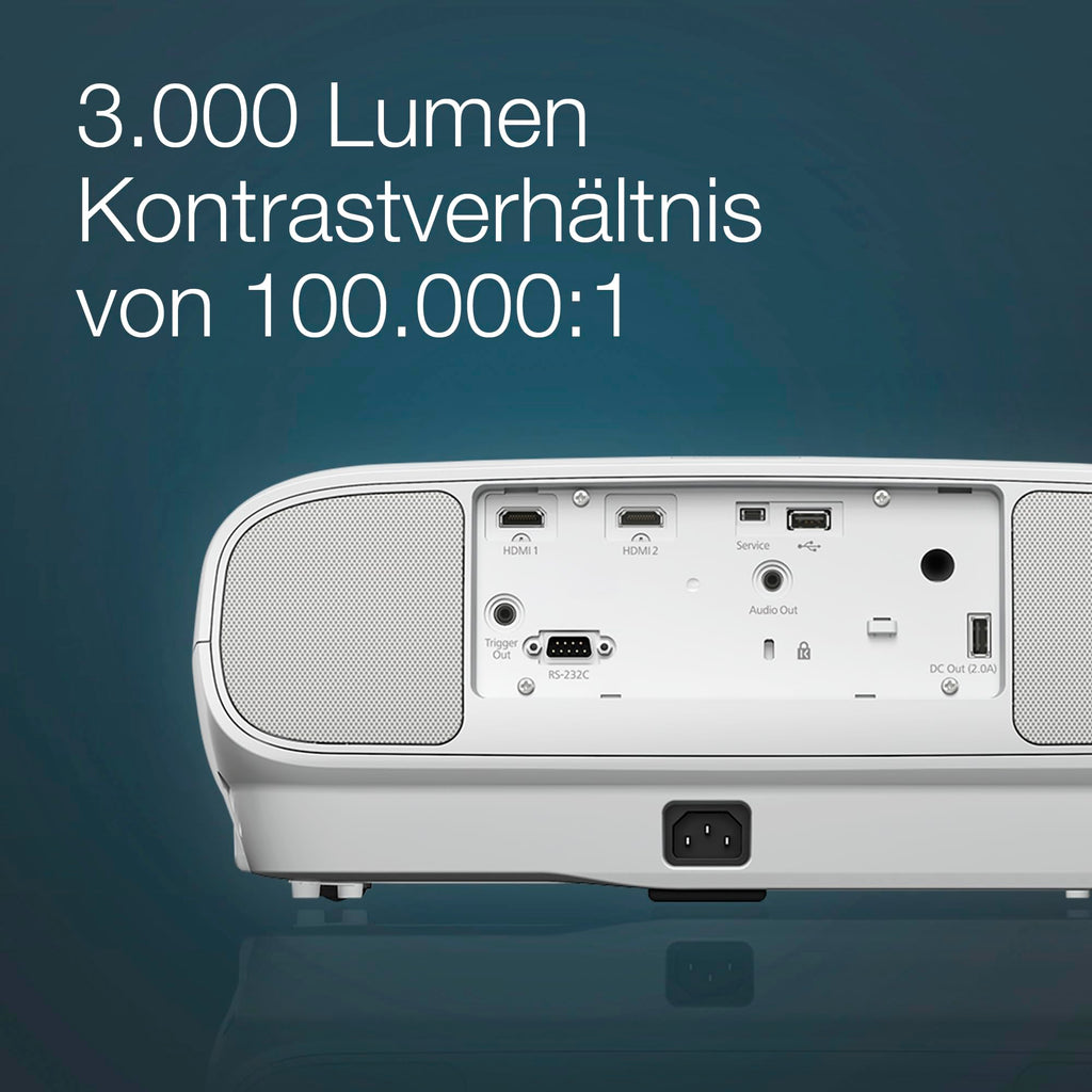 Epson EH-TW7100 4K PRO-UHD-Projektor, 3.000 Lumen, bis zu 500-Zoll Bilddiagonale (12,7 m)