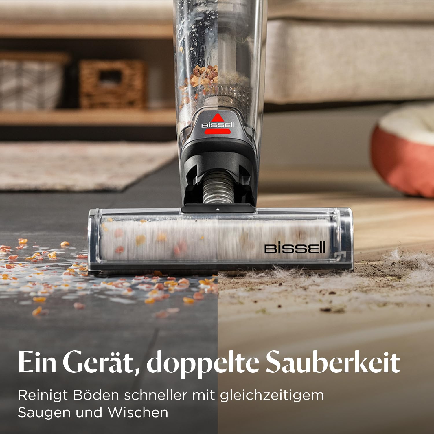 Bissell CrossWave OmniForce, Kabelloser Nass Trockensauger, Saugen & Wischen in Einem oder nur Saugen Modus, Nasssauger mit Hoher Leistung, Waschsauger, Saugwisher, 240m² Mehrflächenreinigung, 3912N