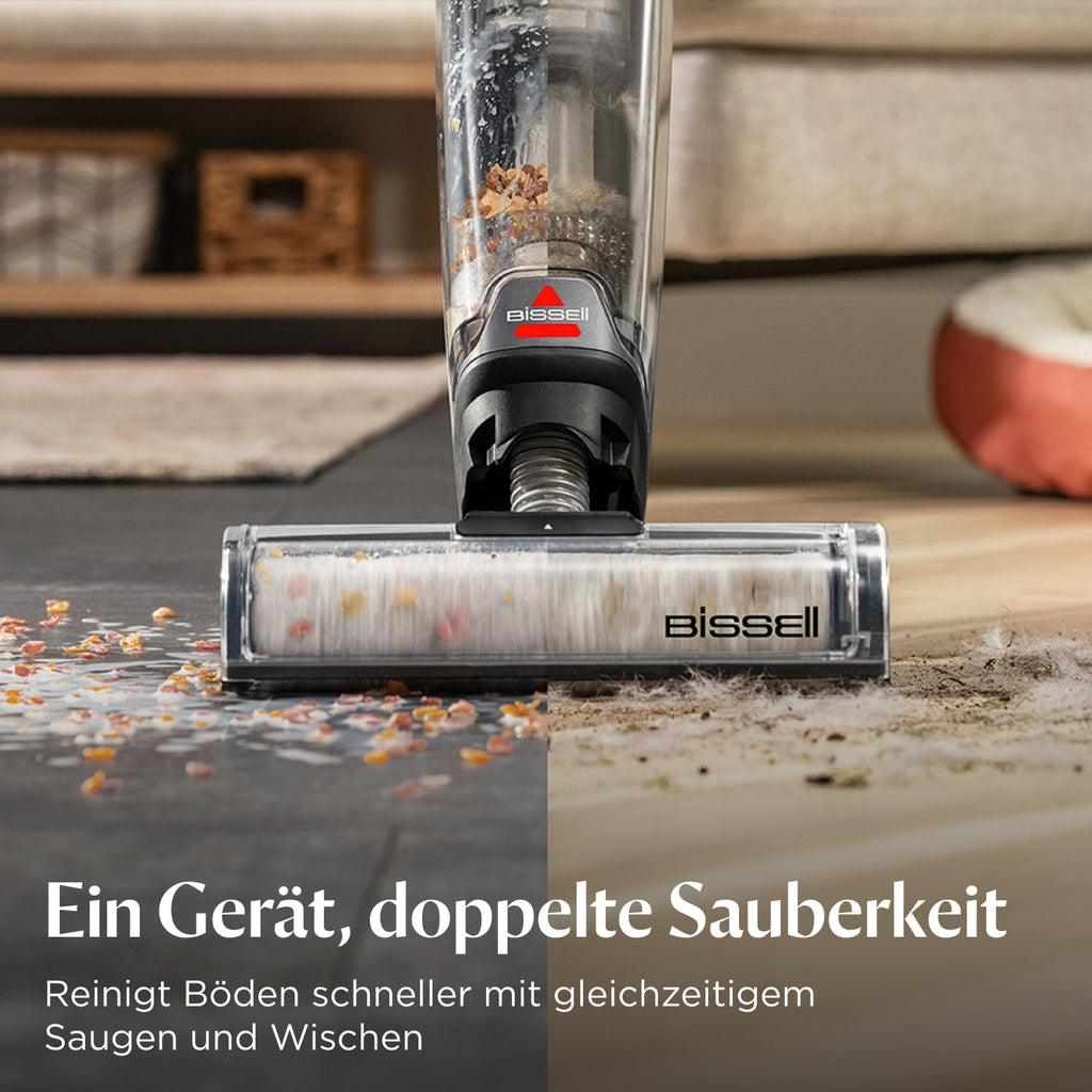Bissell CrossWave OmniForce, Kabelloser Nass Trockensauger, Saugen & Wischen in Einem oder nur Saugen Modus, Nasssauger mit Hoher Leistung, Waschsauger, Saugwisher, 240m² Mehrflächenreinigung, 3912N