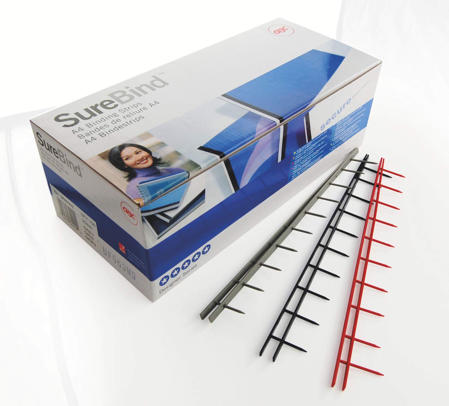 GBC 1132840 SureBinds Bindestrips, A4, 100 Stück, weiß