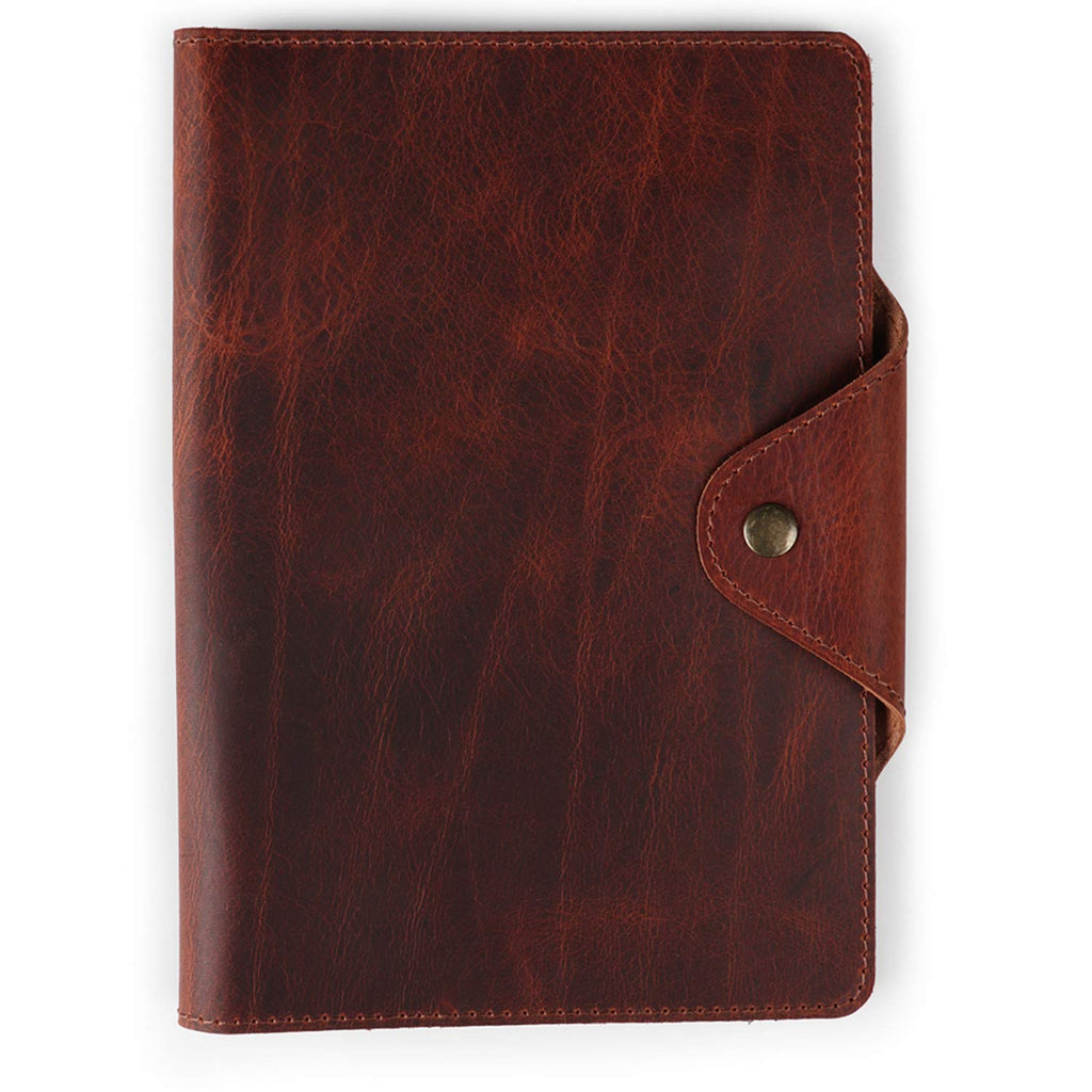 Londo Echtleder Portfolio – Schreibmappe mit Notizblock & Druckknopfverschluss für Business, Büro & Reisen