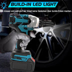 Akku Schlagschrauber für Makita 18V Batterien,700 N.m 1/2" Bürstenloser Akku-Drehschlagschrauber mit 2 X 4.0Ah Akkus,5 Stecknüsse und Schnellladegerät,Elektro Schlagschrauber für Haus und Auto