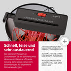 OLYMPIA PS 16 Pro Aktenvernichter Aufsatz schwarz | Kompakter Papierschredder für zu Hause | Schredder Aktenvernichter im Streifenschnitt | Shredder Papier | Papier Schredder Gerät