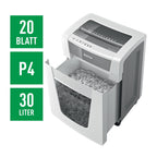 Leitz IQ Aktenvernichter Office Pro, Partikelschnitt Sicherheitsstufe P4, 22-20 Blatt (70-80 g/m²), TÜV+GS zertifiziert, 4 Stunden Dauerbetrieb, 30L Behälter, Sehr leiser Schredder für Büro, 80050000