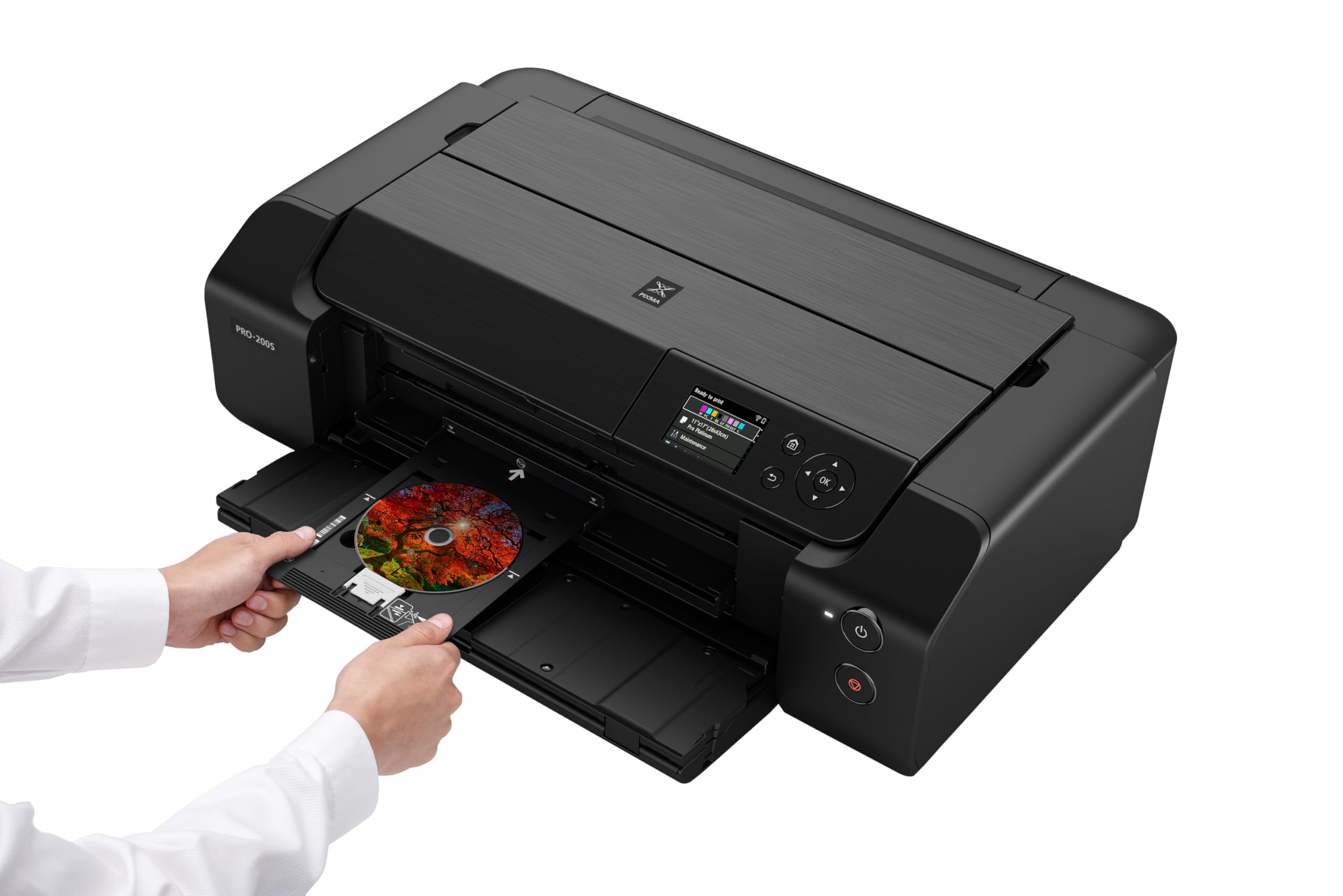 Canon PIXMA PRO-200S Farbtintenstrahldrucker Fotodrucker DIN A3+ (Hochglanzdruck, WLAN, USB 2.0, WiFi, LAN, Print App, 7,5 cm LCD Farbdisplay, 4.800 x 2.400 DPI, 8 Separate Druckertinten), grau