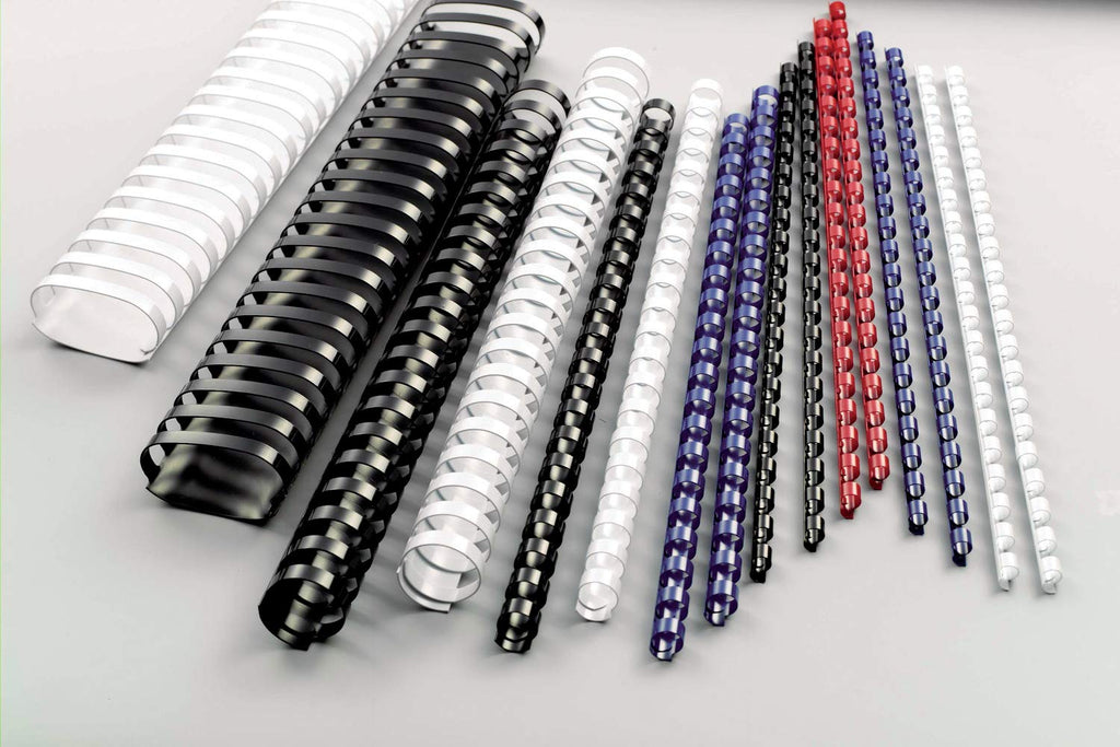 GBC 335000 Binderücken Plastik, A4, 21 Ringe, oval 32 mm, für 280 Blatt, schwarz (50 Stk)