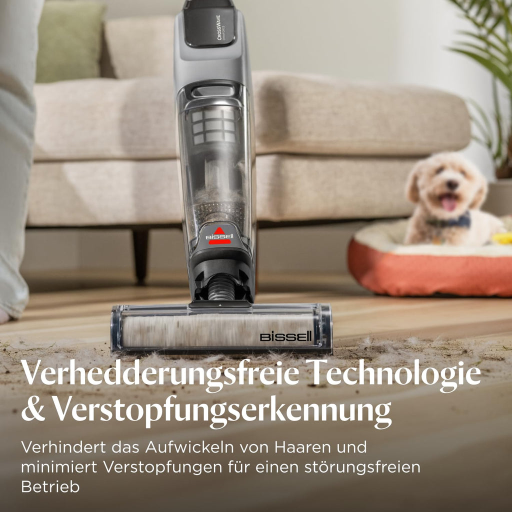 Bissell CrossWave OmniForce, Kabelloser Nass Trockensauger, Saugen & Wischen in Einem oder nur Saugen Modus, Nasssauger mit Hoher Leistung, Waschsauger, Saugwisher, 240m² Mehrflächenreinigung, 3912N