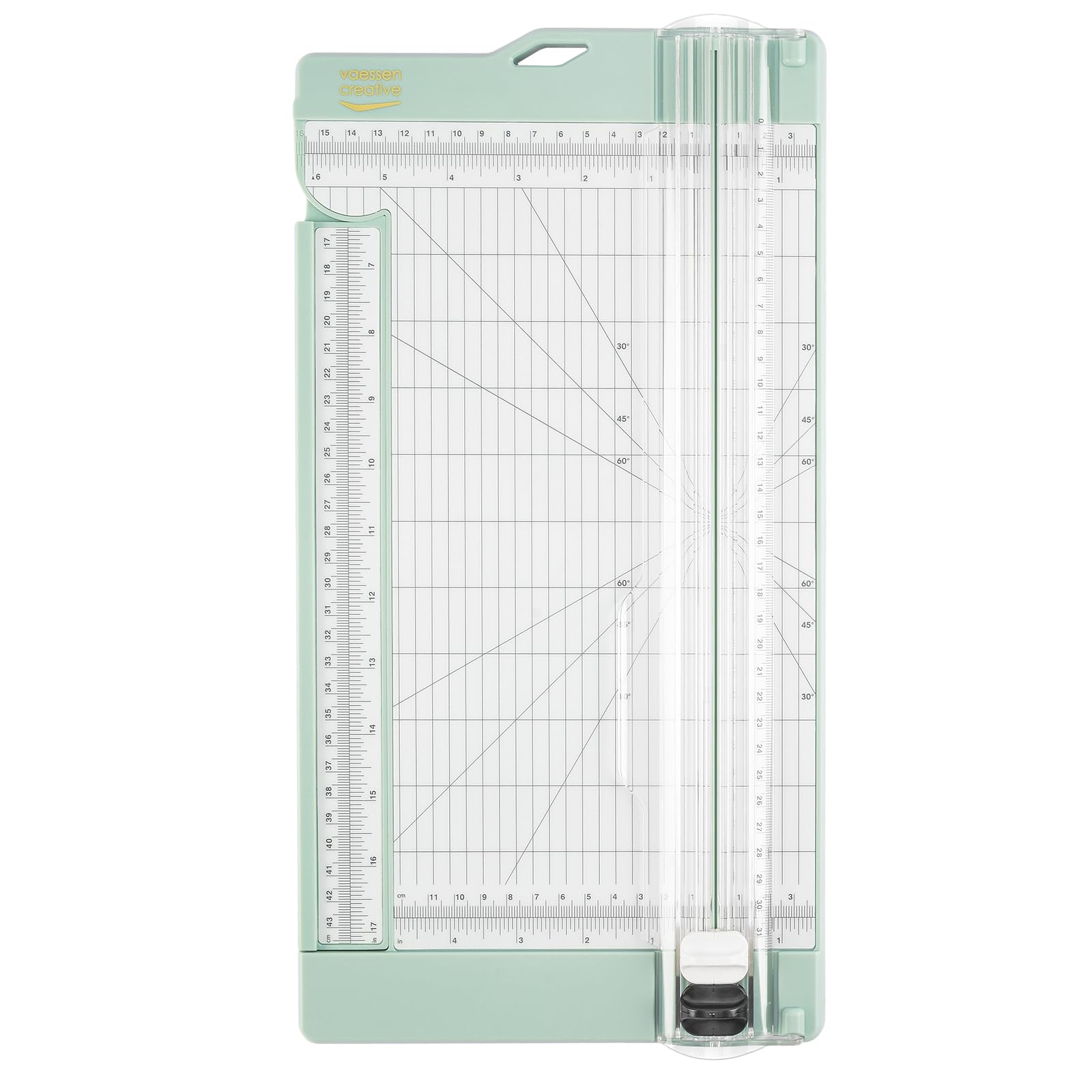 Vaessen Creative Papierschneider Mit Falzbrett 15x30,5cm, Mintgrün, für Scrapbooking und Karten Basteln