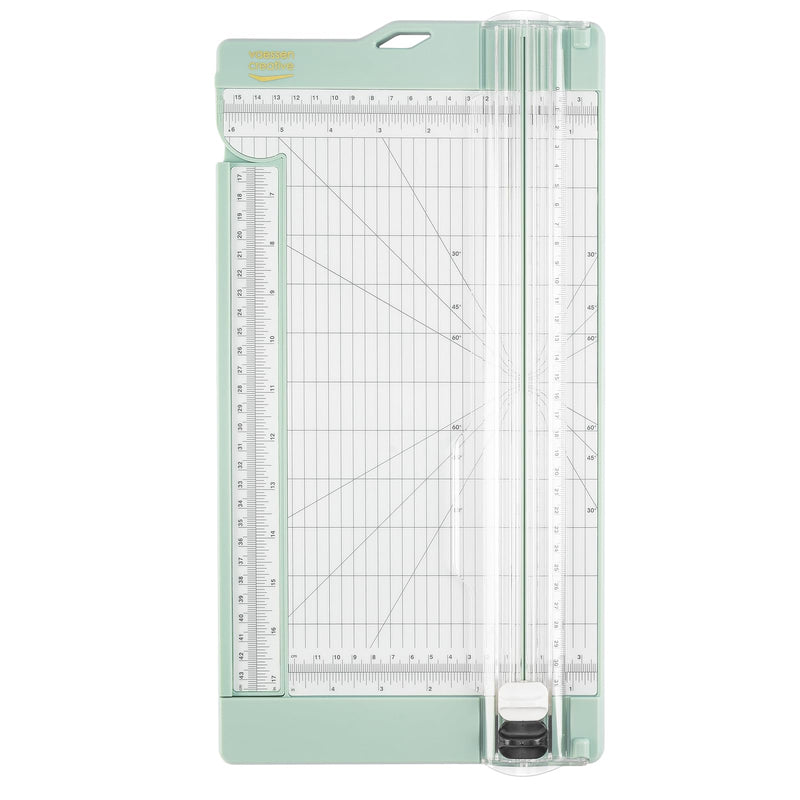 Vaessen Creative Papierschneider Mit Falzbrett 15x30,5cm, Mintgrün, für Scrapbooking und Karten Basteln