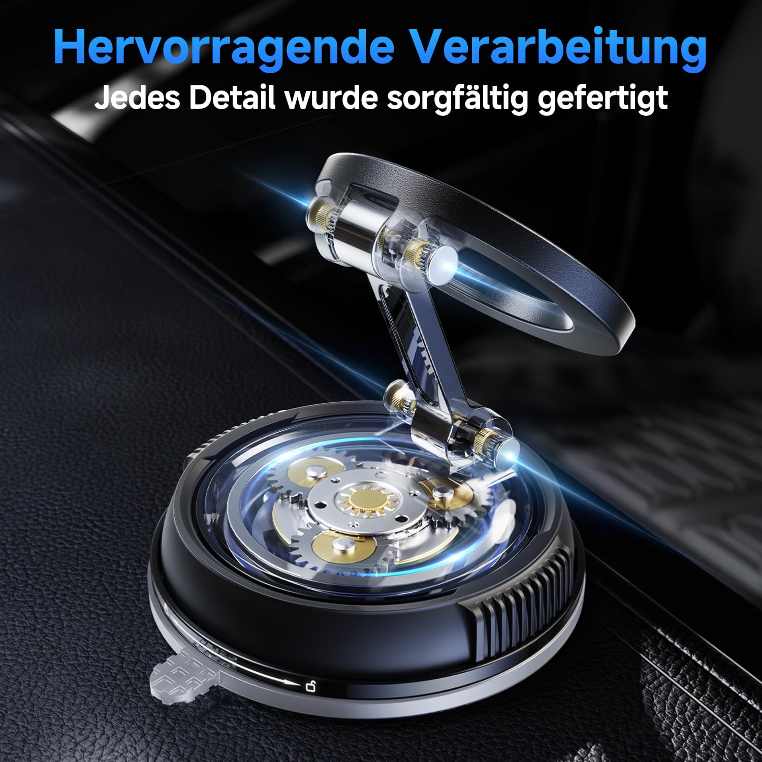 Moeila Vakuum Handyhalterung Auto für Magsafe Autohalterung [mit 78+LBS stärkste Saugkraft & 2400gf stärkster Magnet], 360° Drehbare Handyhalterung Magnet, KFZ Autohalterung für Alle Handys, Schwarz.