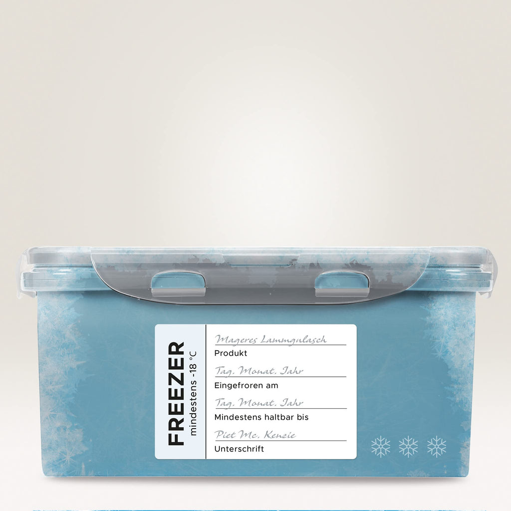 AVERY Zweckform L7976-25 Tiefkühletiketten (200 Aufkleber, 99,1x67,7mm auf A4, selbstklebend, temperaturbeständige und tiefkühlfeste Klebeetiketten für Gefriergut, bedruckbar) 25 Blatt, weiß