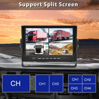 Hodozzy 1080P Rückfahrkamera 4 Kameras mit 9 Zoll DVR 4 Geteilte Monitor, 4 AHD Kameras IP68 Wasserdicht Nachtsicht, Vorder Seite Rück Kamera mit Kabel 2*10m+2*20m, für LKW Anhänger Wohnmobil Bus Van