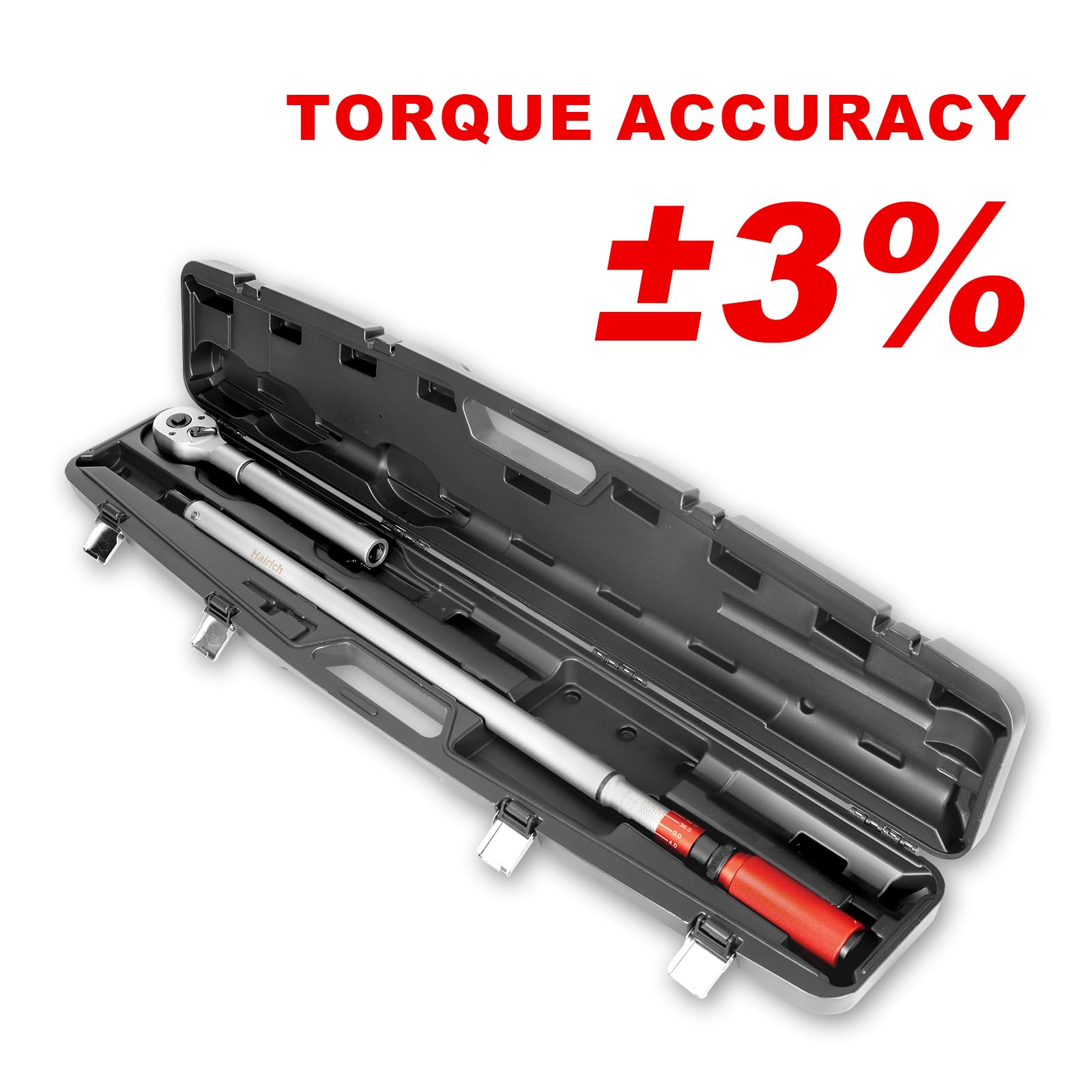 Hairich Drehmomentschlüssel 3/4 Zoll 200–800 N·m, ±3% Genauigkeit, 48-Zähne Ratschenkopf, Tragbare Aufbewahrungsbox, Torque Wrench für Auto, LKW & Traktor