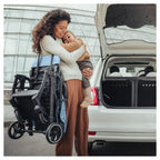 hauck Travel N Care Plus, Dusty Blue - Reisebuggy für Kinder ab Geburt bis 22 kg mit Liegefunktion & Kopfposter - Leicht (7,2 kg) & Einhändig Faltbar - Selbststehend - UPF 50+ & Netzfenster