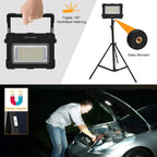 MEIKEE 80W Led Arbeitsleuchte 12000MAH LED Baustrahler Akku Strahler 4 Lichtmodi Campinglampe Tragbar 5 Helligkeiten Solar USB-Aufladung Akku Lampe für Camping, Garage, Bau, Reparatur, Notfall 2PCS