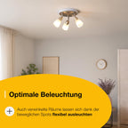 Brilliant Lampe Sofia Spotrondell 3flg eisen/chrom/weiß | 3x D45, E14, 40W, geeignet für Tropfenlampen (nicht enthalten) | Köpfe schwenkbar