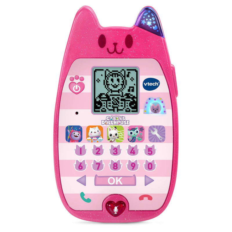 Vtech Gabby's Dollhouse Lernhandy – Spielzeugtelefon mit den Originalstimmen von Gabby und Panda Pfötchen und spannenden Lernspielen – Für Kinder von 3-6 Jahren