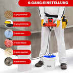 2600W Rot Rührwerk betonrührer, 6-Gang-Getriebe 0-1700U/min, M14 Spiralstange 60 cm, Farb-Mörtelrührer Ø120 mm, Handmischer für Mischgut Beton, Mörtel, Putz, Farbe, Kleber und Zement