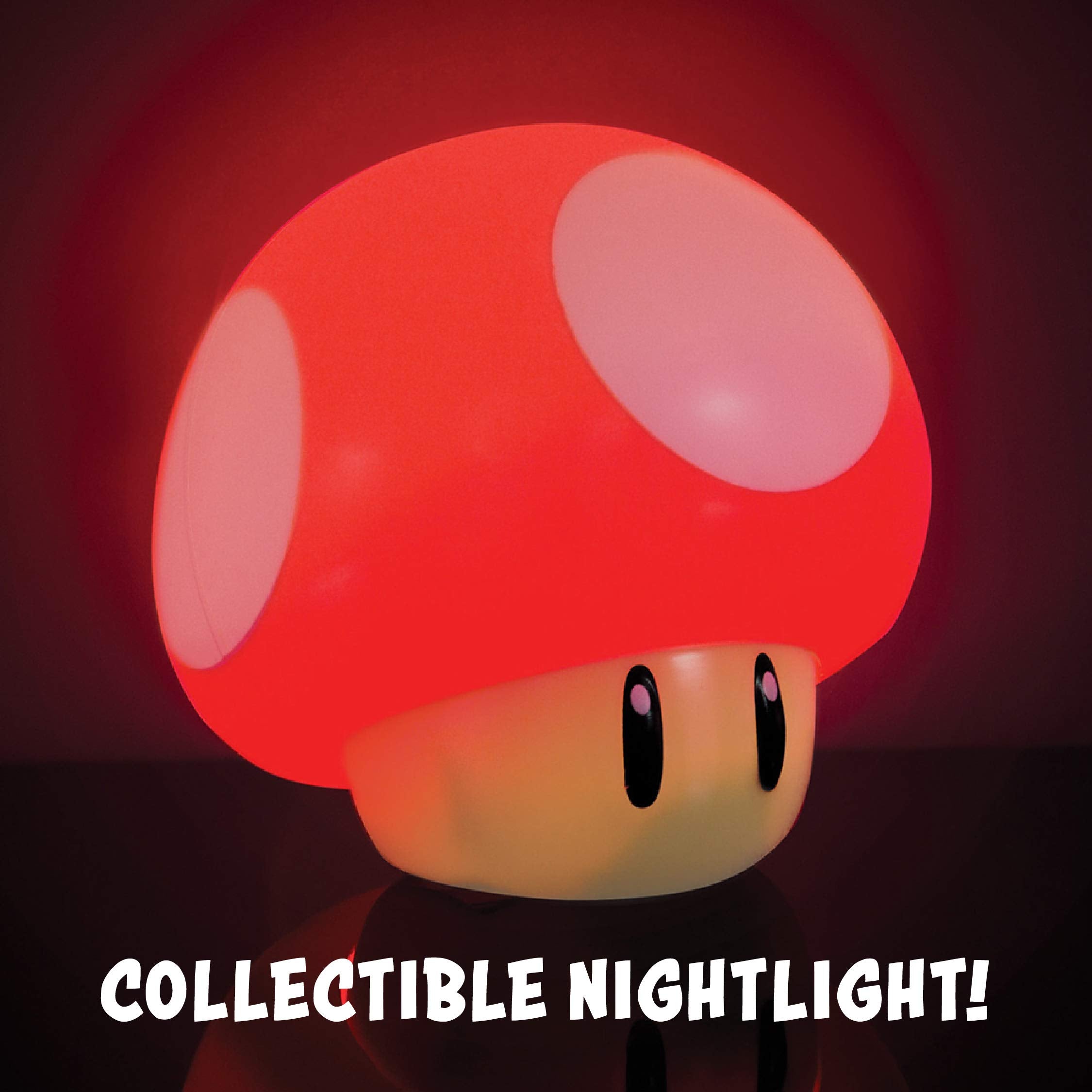Super Mario Brothers Mushroom Figurenlicht - Offiziell lizenziertes Sammler-Movie-Merchandise mit Sound, Geschenk für Jungen, Kinderzimmer-Zubehör, Bunt, Rot