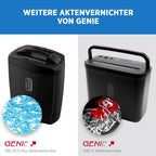 GENIE 260 S Plus Aktenvernichter | Papierschredder mit 6-mm Streifenschnitt | Schredder Aktenvernichter für Zuhause | Shredder Papier kompakt | Mit universal Aufsatz | Paper Shredder