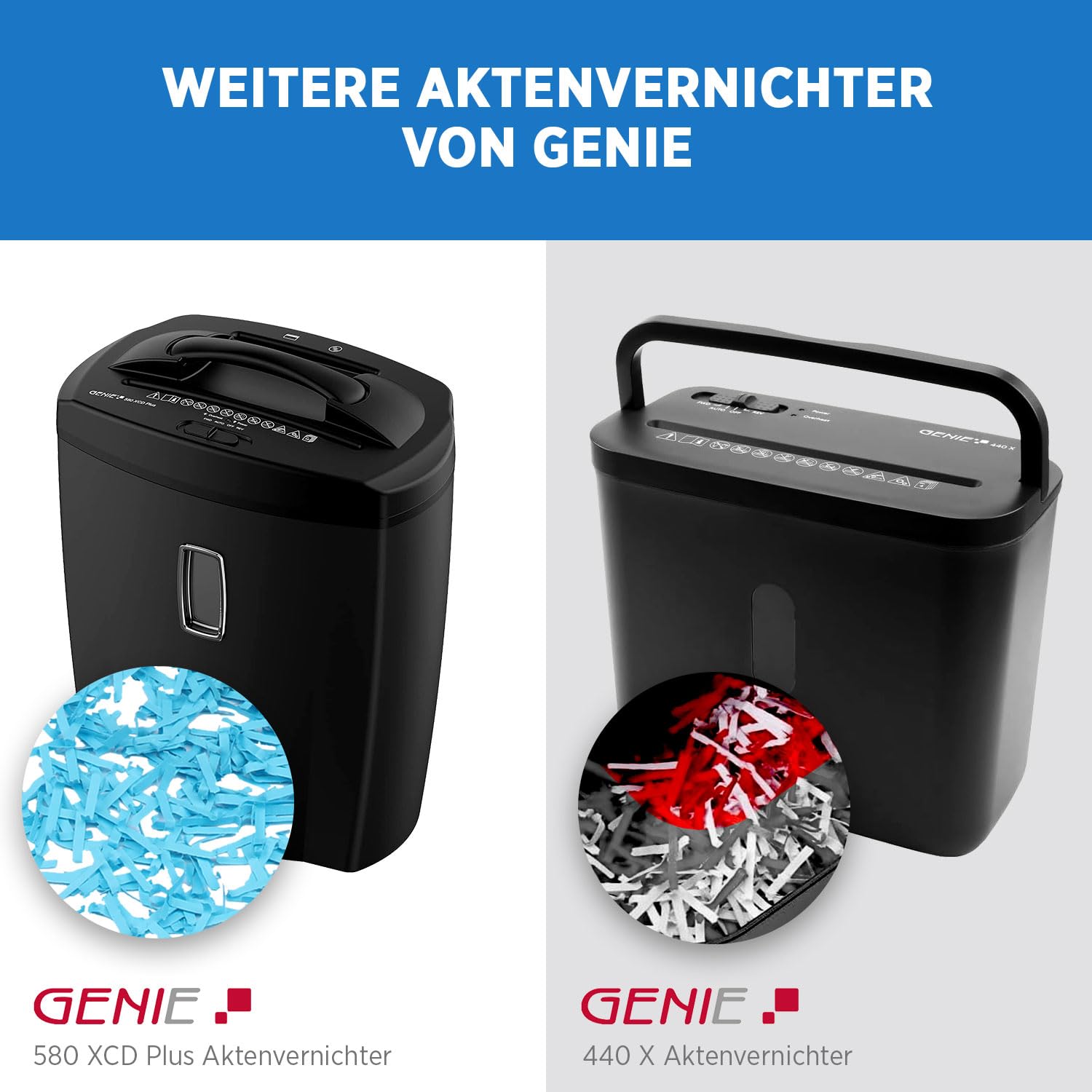 GENIE 260 S Plus Aktenvernichter | Papierschredder mit 6-mm Streifenschnitt | Schredder Aktenvernichter für Zuhause | Shredder Papier kompakt | Mit universal Aufsatz | Paper Shredder