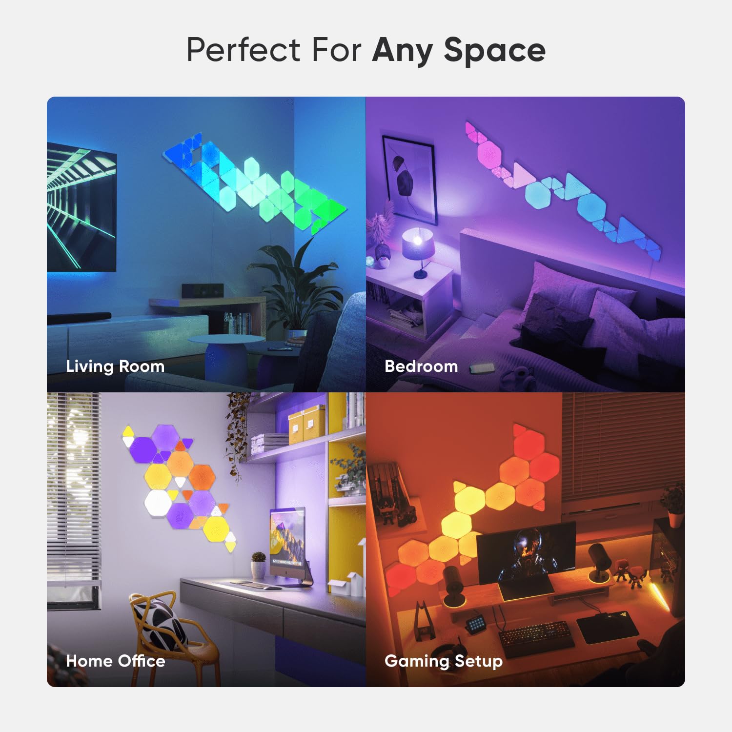 Nanoleaf Shapes Triangle Erweiterungspack, 3 zusätzliche Dreieckigen LED Panels - Smarte Modulare RGBW WLAN 16 Mio. Farben Wandleuchte Innen, Musik & Bildschirm Sync, Funktioniert mit Alexa