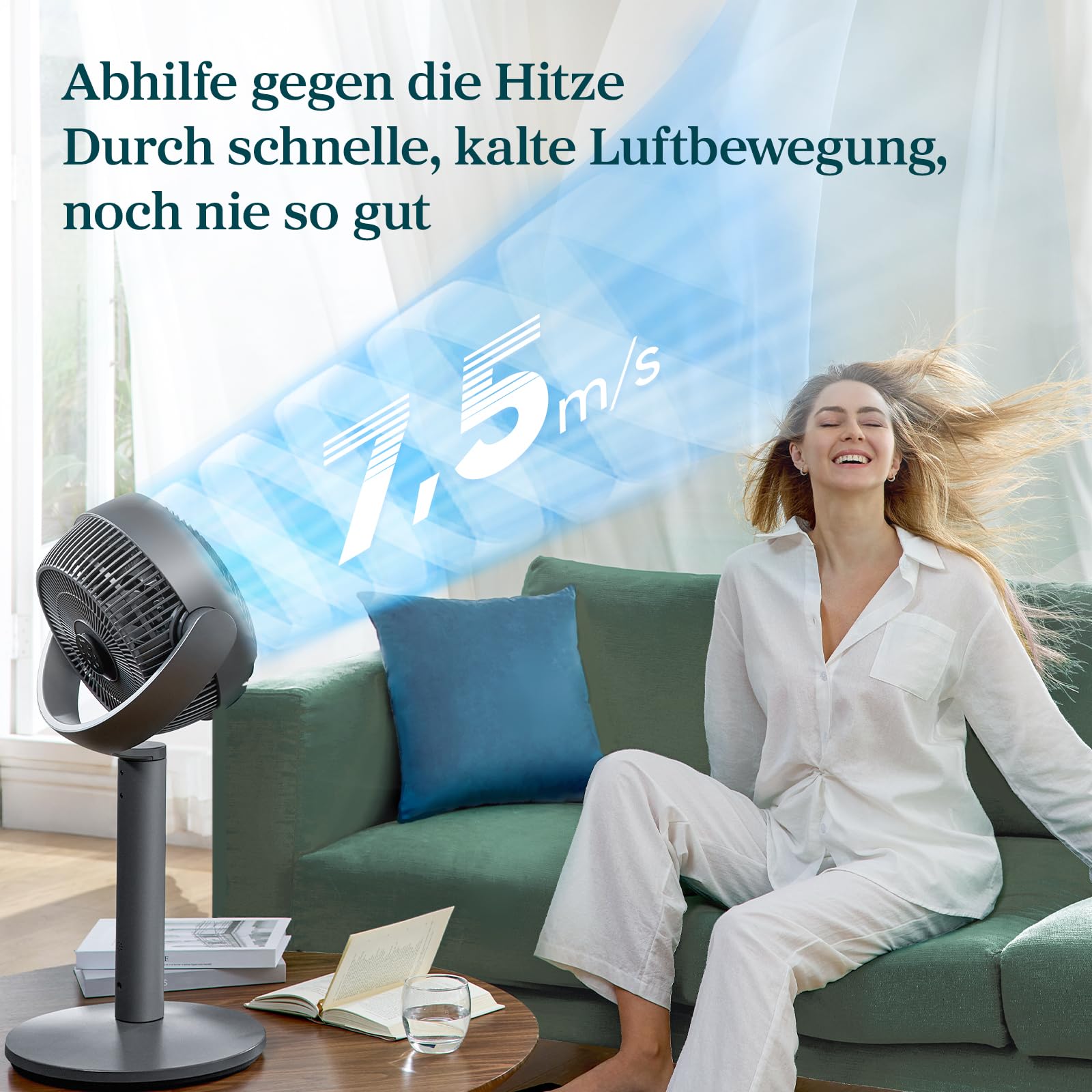 Levoit 20dB Standventilator sehr leise mit intelligenter Steuerung via APP & Alexa, DC Motor mit 30m Wurfweite, Ventilator mit Kühlung, Fan mit Fernbedienung, 4 Modi 12 Stufen 12 Std Timer