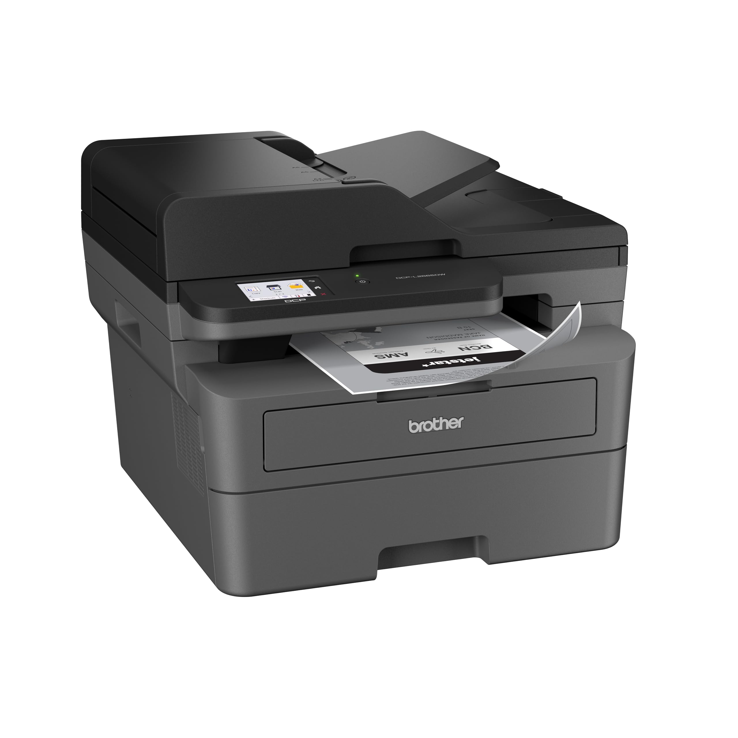 Brother DCP-L2665DW - 3-in-1-Multifunktionsgerät (Drucken/Scan/Kopieren) Laserdrucker Monochrom - WLAN & Ethernet - Automatischer Dokumentenzuzug für 50 Blatt - Druckgeschwindigkeit von 34 Seiten pro