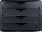 helit H6429595 - Schubladenbox „the green chameleon“, aus Recycling-Kunststoff Blauer Engel zertifiziert, anthrazit-schwarz, 1 Stück