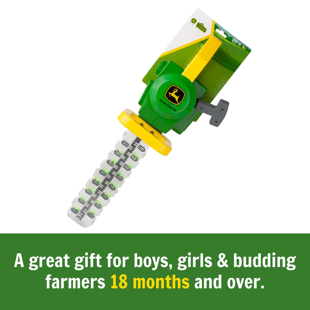 TOMY John Deere Heckenschere – Gartenspielzeug ohne Batterien mit realistischer Mechanik & Soundeffekten – Für Kinder ab 18 Monaten