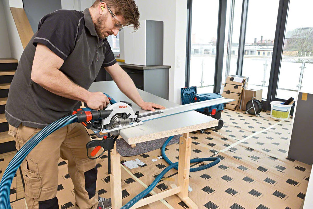 Bosch Professional 18V System Akku Kreissäge GKS 18V-57 G (kompatibel mit Führungsschiene, Schnitttiefe: 57 mm, inkl. 2x 4.0Ah Akku, SchnelSchnellladegerät GAL 18V-40, 1x Kreissägeblatt, L-BOXX)