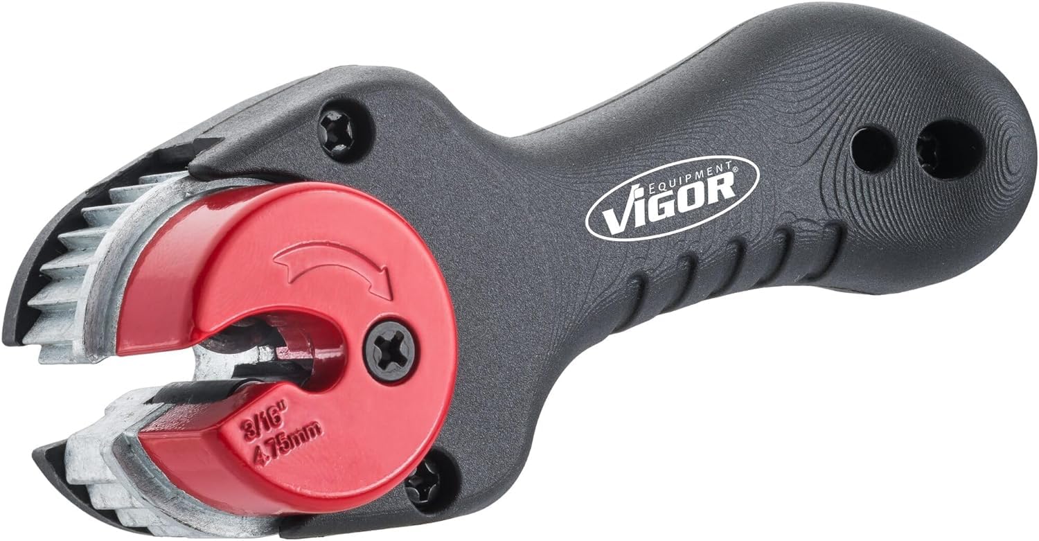 ViGOR Bremsleitungs-Ratschenrohrschneider V6917 I Mit Ratschen-Mechanismus I Für Bremsleitungen bis zu 4,75 mm I Zum Schneiden von Bremsleitungen I Direkt am Fahrzeug anwendbar